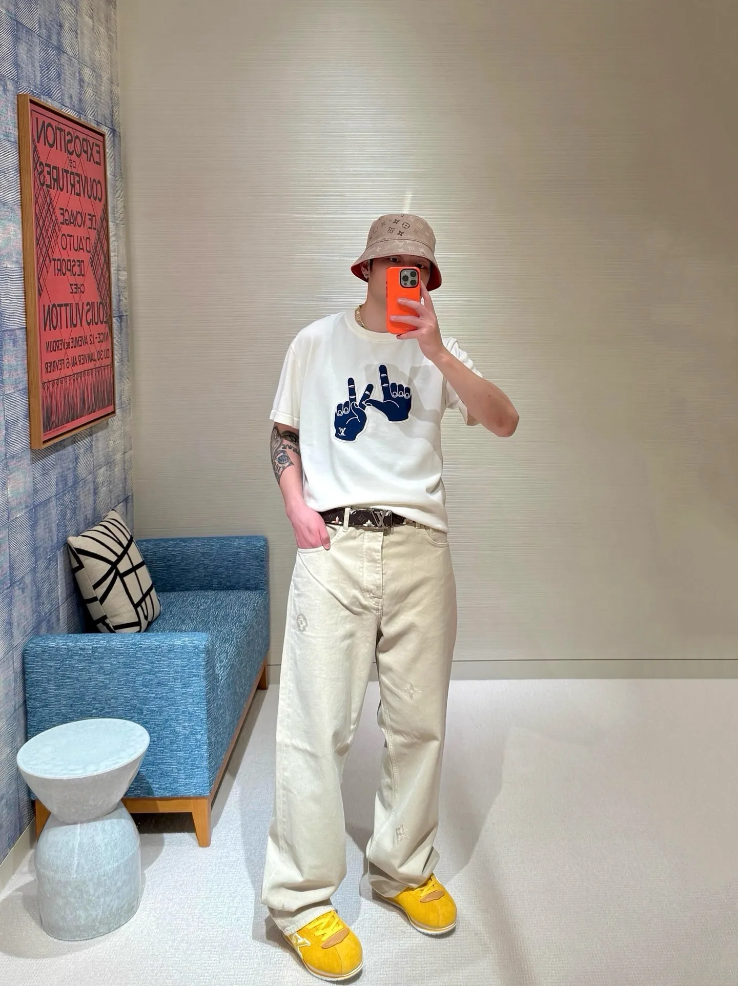 Louis Vuitton/Louis Vuitton embroidered signature straight jeans